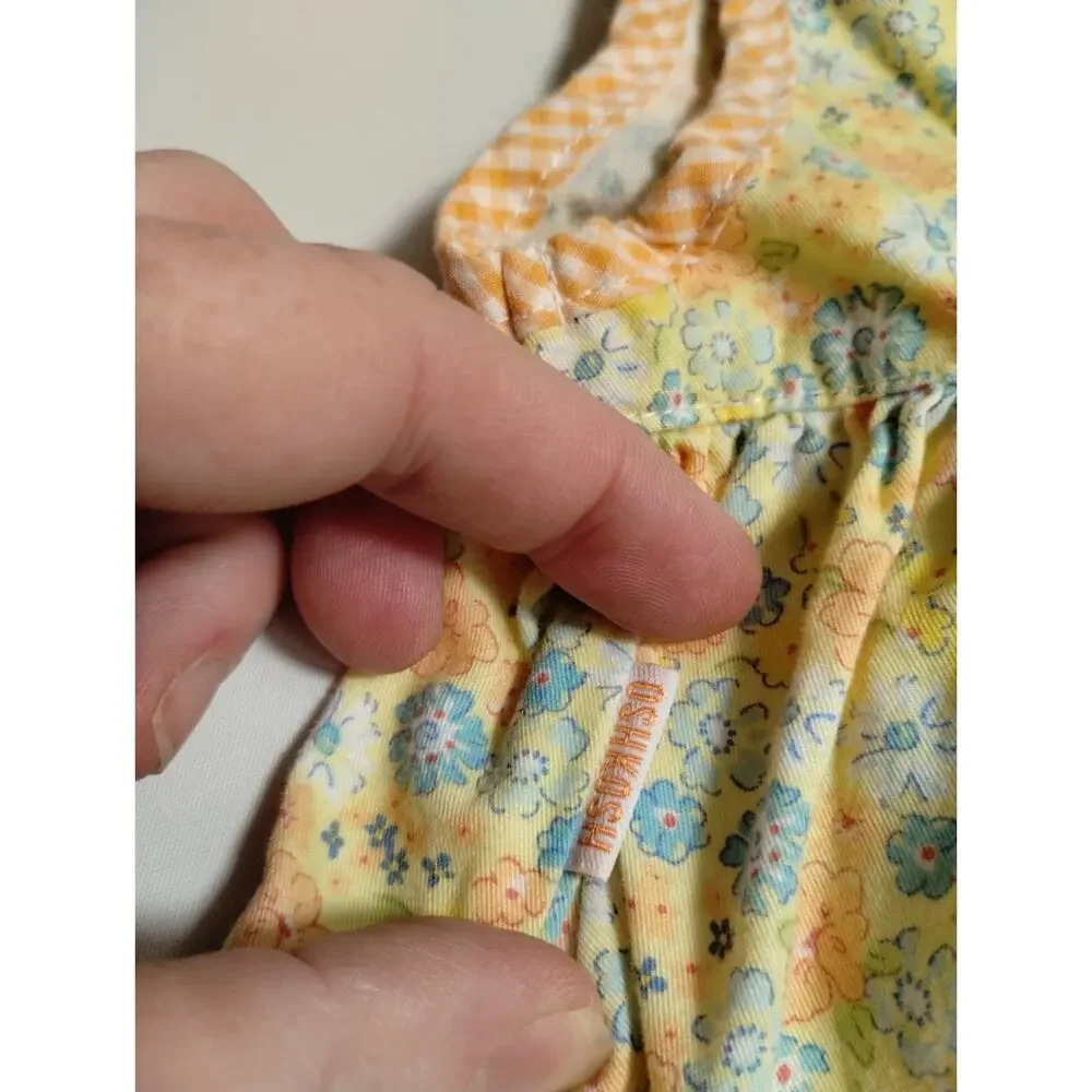 Vintage Oshkosh B'Gosh Infant Girls Size 3-6 Months - Yellow with Orange Plaid